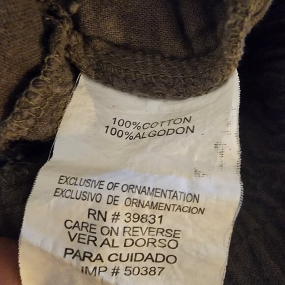 Brown Utility Cargo Shorts – Size 9 – 100% Cotton Stretch Waist Pockets Casual - Picture 7 of 8